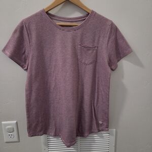 Albion Fit Purple Striped Tee Sz M